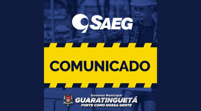 Vazamento de água mobiliza equipes da SAEG em Guaratinguetá nesta quinta-feira