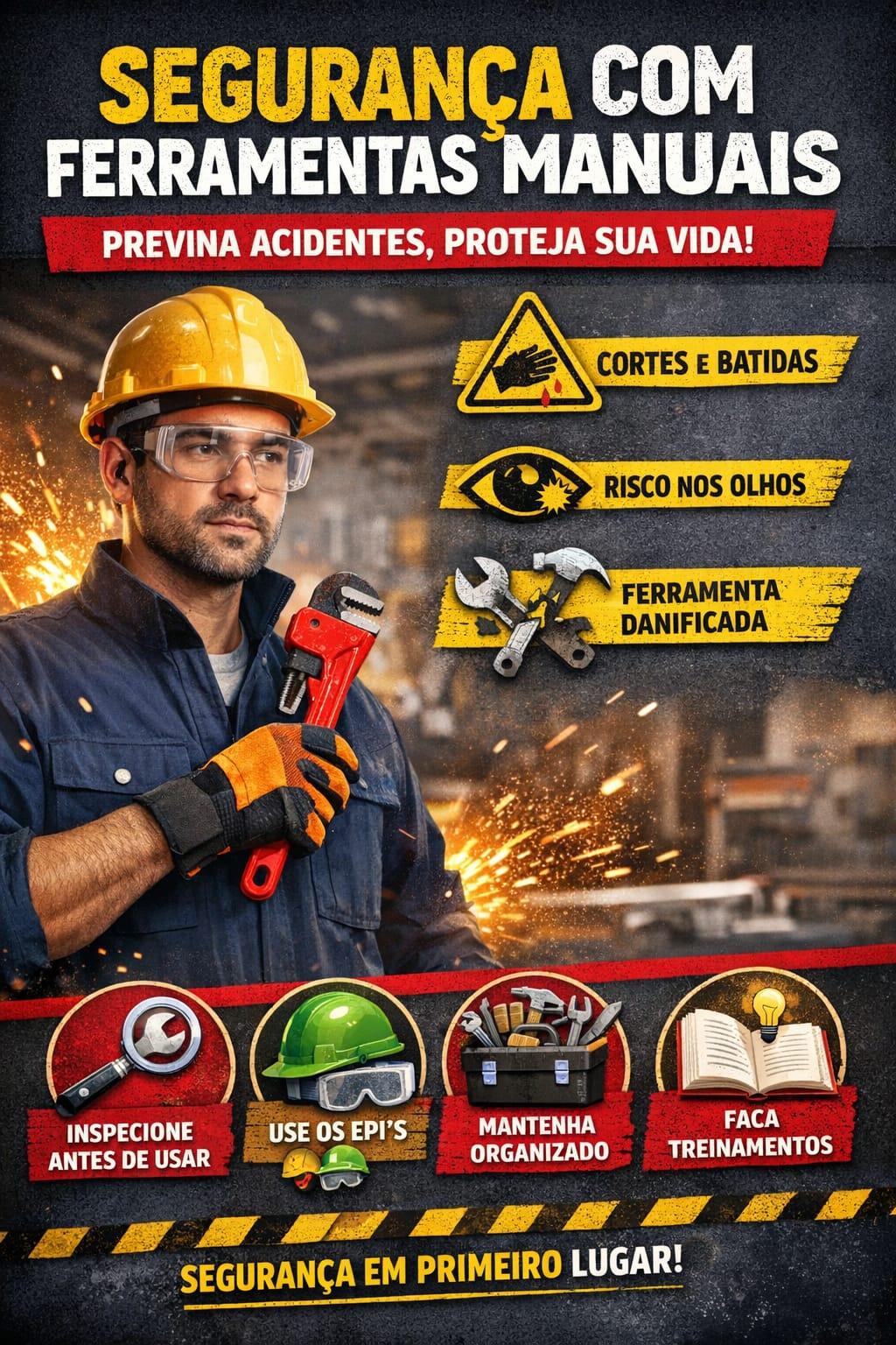 Segurança com Ferramentas Manuais: prevenção evita acidentes e salva vidas