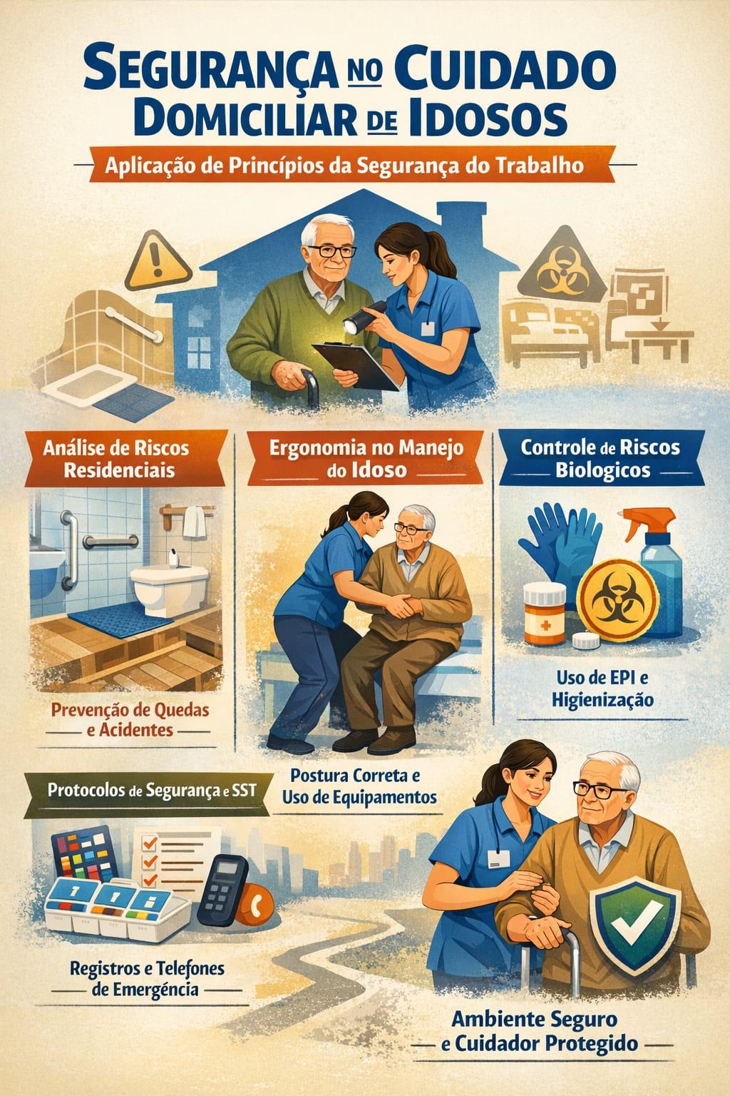 Segurança no cuidado domiciliar de idosos exige aplicação de princípios da Segurança do Trabalho