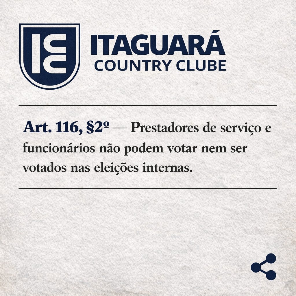 ELEIÇÃO SOB SUSPEITA NO ITAGUARÁ COUNTRY CLUB PODE PARAR NA JUSTIÇA E ACABAR ANULADA